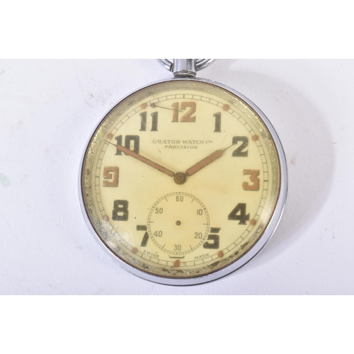 222 - A vintage British Military issue G.S.T.P. General Service Trade Pattern pocket watch. Enamel dial wi... 