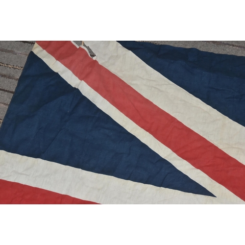 224 - A large vintage British Union Flag / Jack. Lightweight cotton, typical form. Unmarked to the seam. M... 