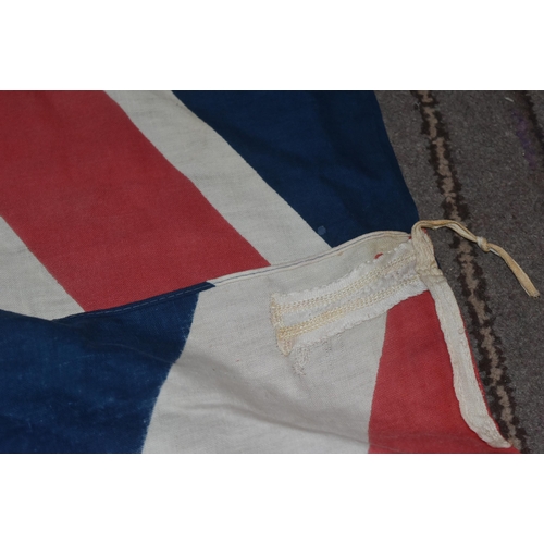 224 - A large vintage British Union Flag / Jack. Lightweight cotton, typical form. Unmarked to the seam. M... 