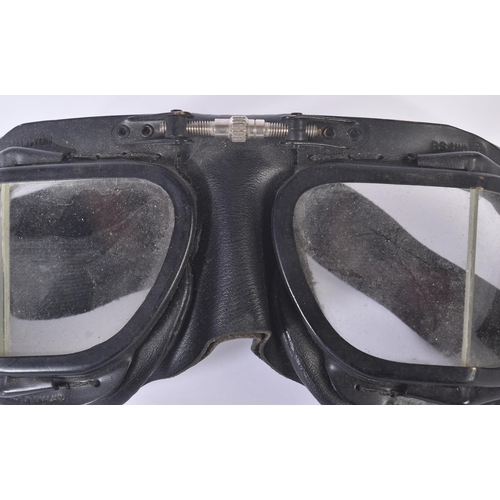 228 - A pair of contemporary Halcyon made compact motorcycle goggles. Padded leather face mask, split angl... 