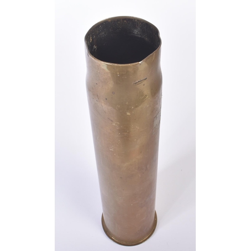 231 - A WWI First World War British 6 Pounder tank shell case. Marked to the base 6 Pr III Lot 5 C.F with ... 