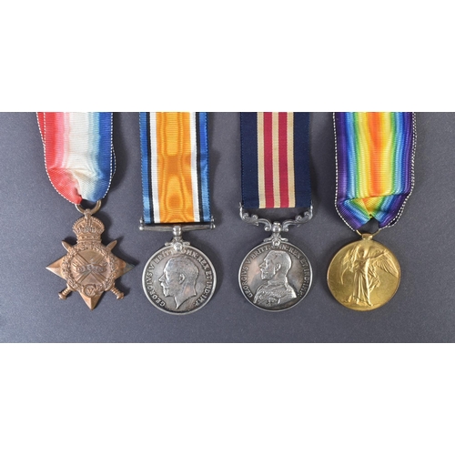 25 - A WWI First World War medal group awarded to one 6272 Private J. W Bashford of The East Surrey Regim... 