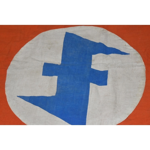 253 - A WWII Second World War Dutch Fascist Party / VNV Flemish National Union flag. The flag with a centr... 