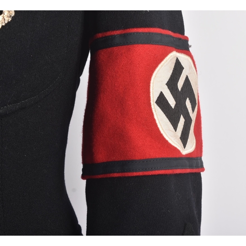 256 - A replica WWII Second World War Third Reich Nazi German SS Officers uniform tunic and cap. The tunic... 