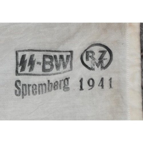 271 - A WWII Second World War Third Reich Nazi German SS Red Cross hospital flag. Red cotton cross with pr... 