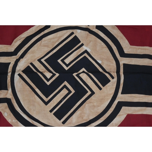 286 - A WWII Second World War Third Reich Nazi German style battle flag. Swastika to centre, the flag in r... 