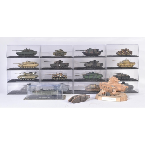 287 - A collection of assorted diecast Military model tanks to include; United States M4A3 Sherman France ... 