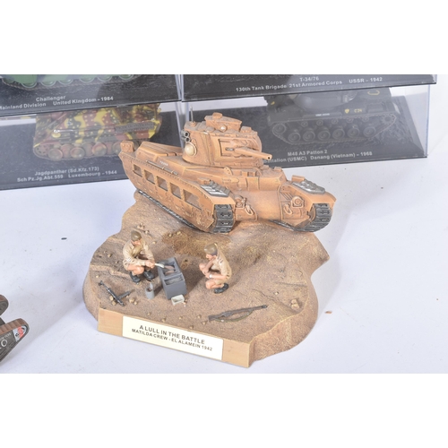 287 - A collection of assorted diecast Military model tanks to include; United States M4A3 Sherman France ... 