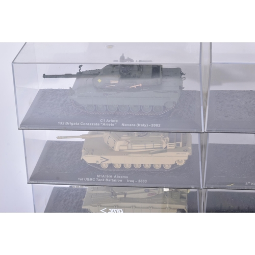 287 - A collection of assorted diecast Military model tanks to include; United States M4A3 Sherman France ... 