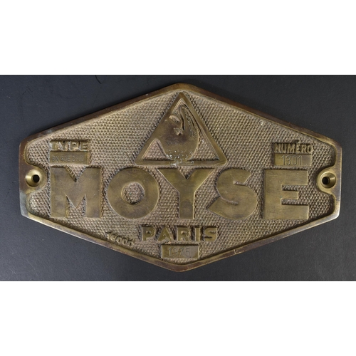 29 - Railway - an original c1970s (1975) Moyse of Paris brass locomotive plate. Dated 1975, Type BN40E260... 