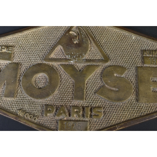 29 - Railway - an original c1970s (1975) Moyse of Paris brass locomotive plate. Dated 1975, Type BN40E260... 