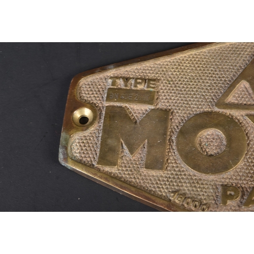 29 - Railway - an original c1970s (1975) Moyse of Paris brass locomotive plate. Dated 1975, Type BN40E260... 