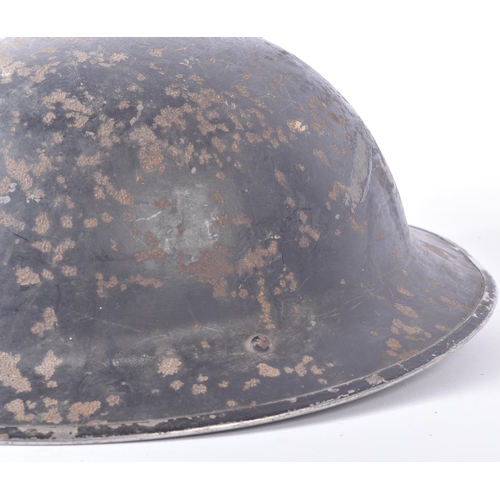 293 - A WWII Second World War Civil Defence ARP Air Raid Wardens steel Brodie helmet. Black with a white '... 