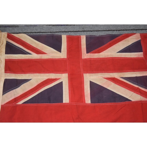 298 - WWII Second World War British Royal Navy ensign flag. Typical form, with Union Flag to corner. Marke... 