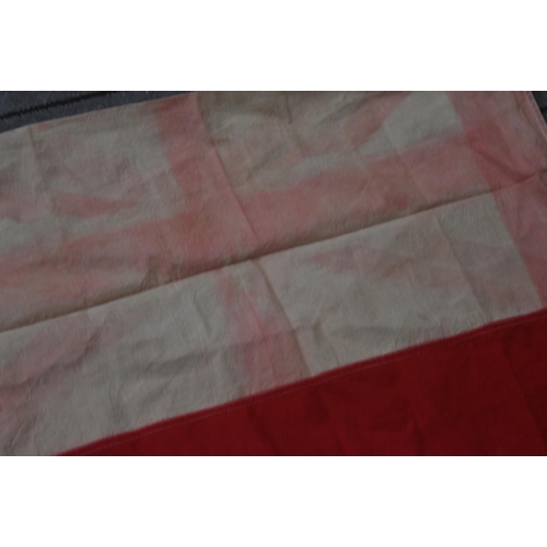 298 - WWII Second World War British Royal Navy ensign flag. Typical form, with Union Flag to corner. Marke... 