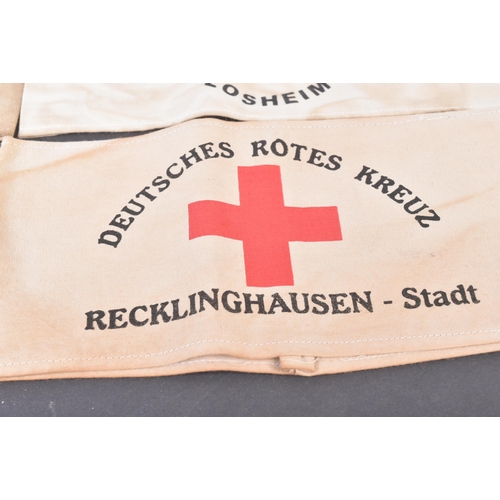 324 - A collection of WWII Second World War Third Reich Nazi German DRK Red Cross Medical armbands. Typica... 