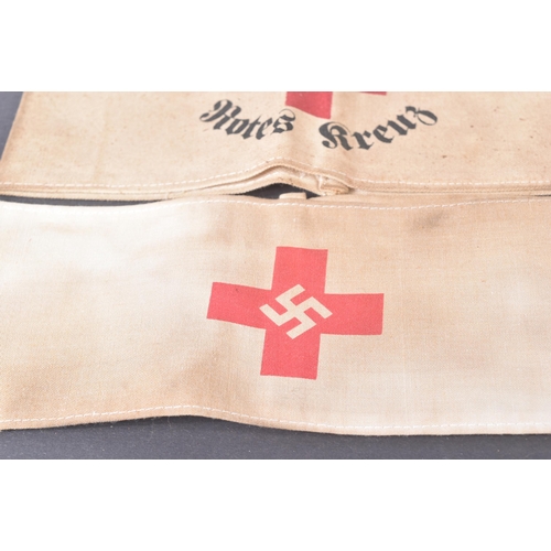 324 - A collection of WWII Second World War Third Reich Nazi German DRK Red Cross Medical armbands. Typica... 