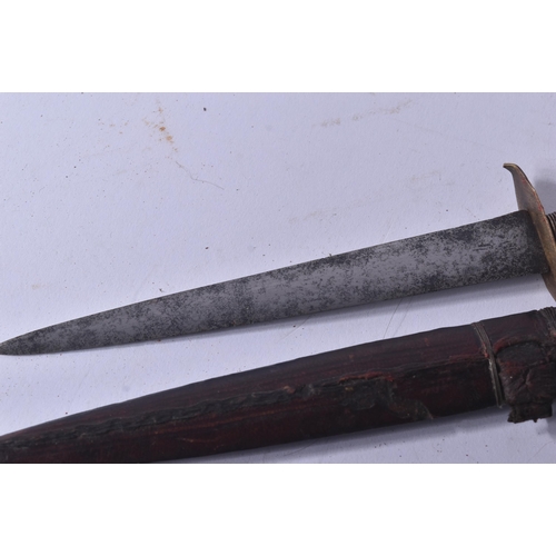 328 - Two early 20th Century North African / Algerian daggers. Bone and wooden grips with wire banding and... 