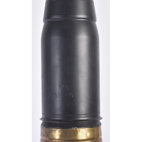 340 - A post WWII Second World War British 20 Pounder armour piercing tank gun ammunition projectile. The ... 