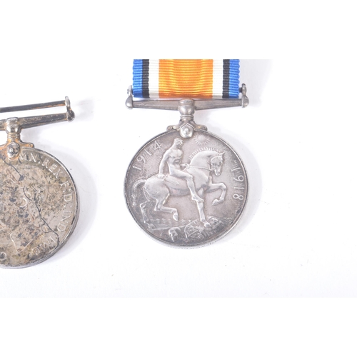 343 - A WWI First World War medal duo and a WWII Second World War Defence medal awarded to one 32389 Pte H... 