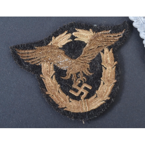 349 - A WWII Second World War Third Reich Nazi German Luftwaffe pilot's cloth patch and a Paratroopers clo... 