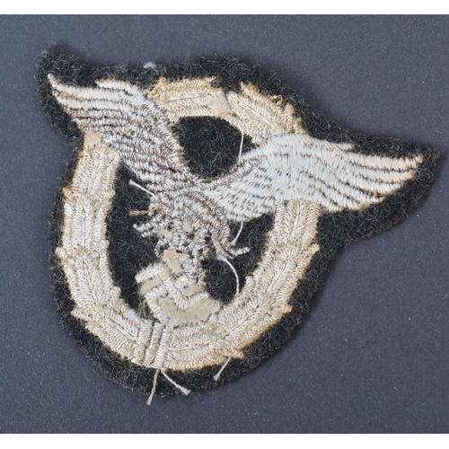 349 - A WWII Second World War Third Reich Nazi German Luftwaffe pilot's cloth patch and a Paratroopers clo... 