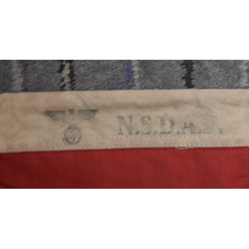 356 - A WWII Second World War style Third Reich Nazi German NSDAP party flag. The flag in red and white, w... 