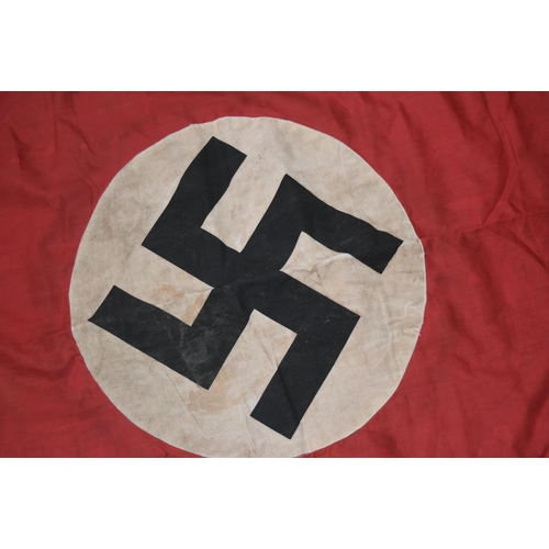 356 - A WWII Second World War style Third Reich Nazi German NSDAP party flag. The flag in red and white, w... 