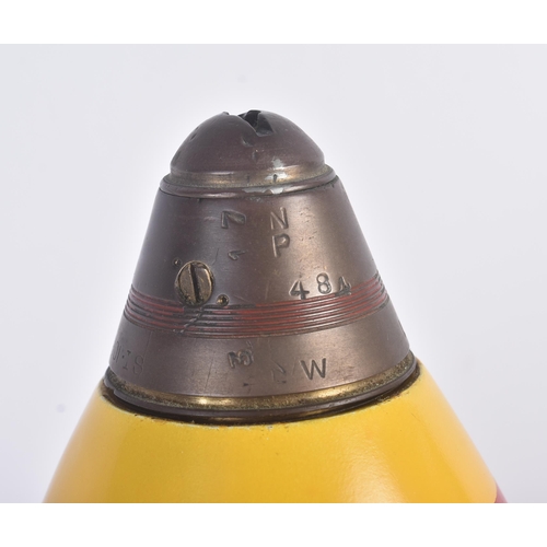 375 - A WWI First World War British Artillery 6 Inch Howitzer projectile round with No. 101 fuse. Inert an... 