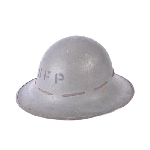 38 - A WWII Second World War British Home Front Zuckerman helmet denoting to ' Street Fire Party ' (S.F.P... 