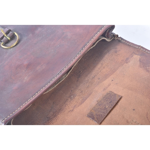 381 - A WWII Second World War Third Reich Nazi German tram / train / bus satchel. Stiff brown leather with... 