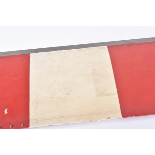 382 - A vintage RAF Royal Air Force style Helicopter rotatory wing blade. Typical form with red and white ... 