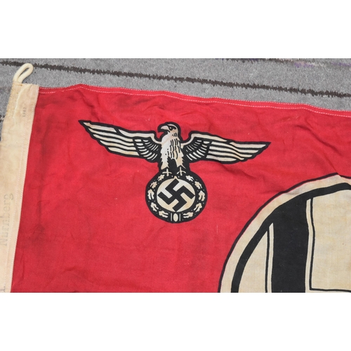 383 - A WWII Second World War related Third Reich German Nazi ' NSDAP ' party linen flag. The flag of line... 