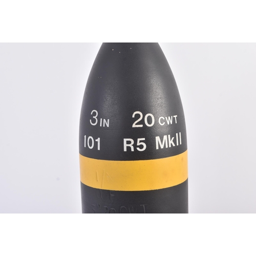 39 - A WWII Second World War QF Quick Firing 3 Inch 20 CWT Anti-Aircraft Naval ammunition / projectile. T... 