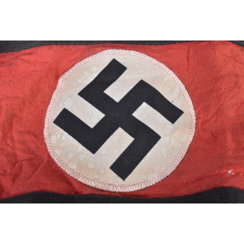 406 - A WWII Second World War Third Reich Nazi German SS Officers cloth armband and SS Viking Division rin... 