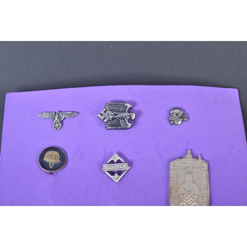 422 - A collection of assorted WWII Second World War Third Reich Nazi German badges, stick pins / lapel pi... 