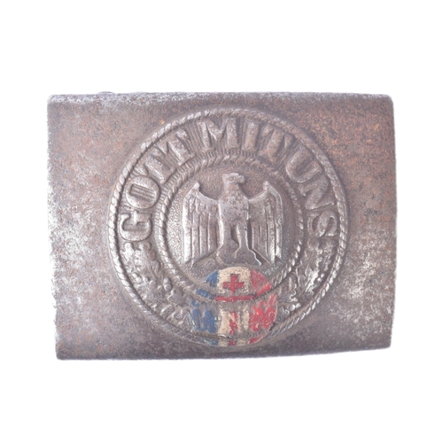 423 - French Resistance - a WWII Second World War Third Reich Nazi German ' Gott Mit Uns ' belt buckle wit... 