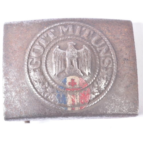 423 - French Resistance - a WWII Second World War Third Reich Nazi German ' Gott Mit Uns ' belt buckle wit... 