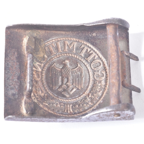 423 - French Resistance - a WWII Second World War Third Reich Nazi German ' Gott Mit Uns ' belt buckle wit... 