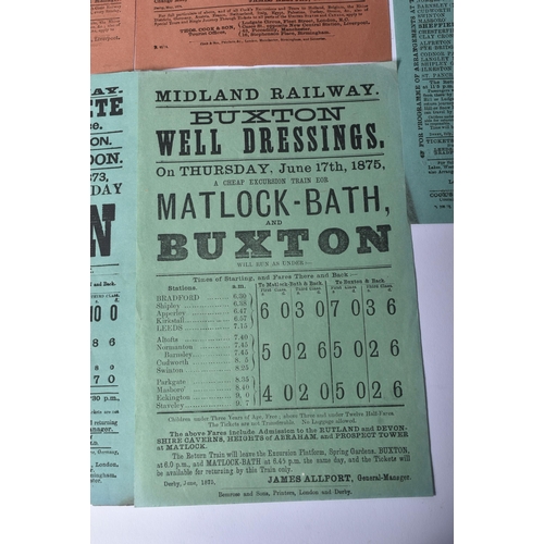 430 - A collection of x5 Midland Railway Posters or Handbills. Day Trips to the Crystal Palace. Printed by... 