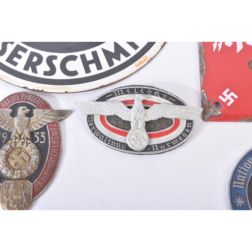 453 - A collection of assorted WWII Second World War Third Reich Nazi German style plaques comprising; Hei... 