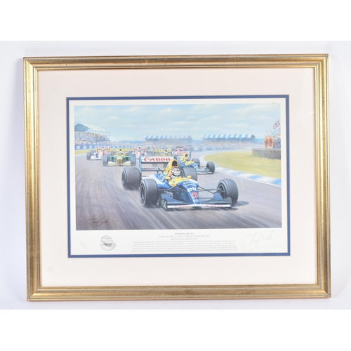 457 - Formula One / Racing - Tony Smith - British Greats (Nigel Mansell) - Limited Edition signed print No... 