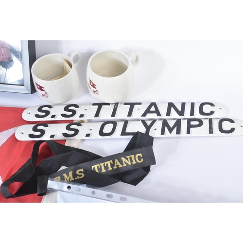 468 - RMS Titanic Disaster - a collection of memorabilia to include; a presentation sheet containing a pie... 