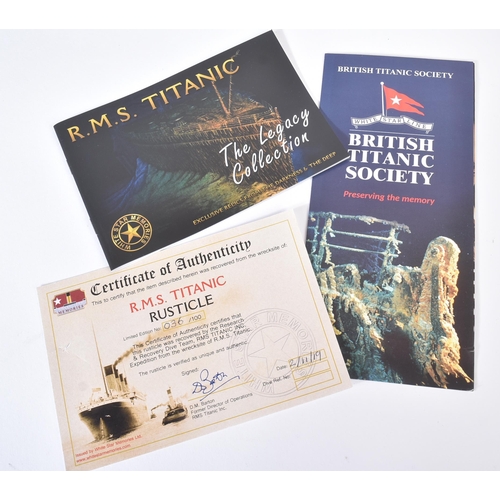 474 - RMS Titanic - a White Star Memories 'The Legacy Collection' 'Exclusive Relic From The Darkness & The... 