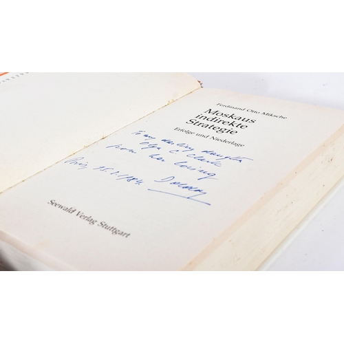 481 - From the Ferdinand Otto Miksche collection. Ten signed and dedicated books by F. O. Miksche mostly i... 