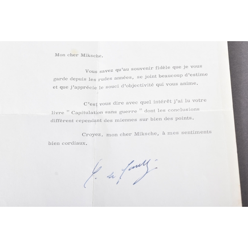 488 - From the Ferdinand Otto Miksche collection.
 Two French typewritten letters to Ferdinand Otto Miksch... 