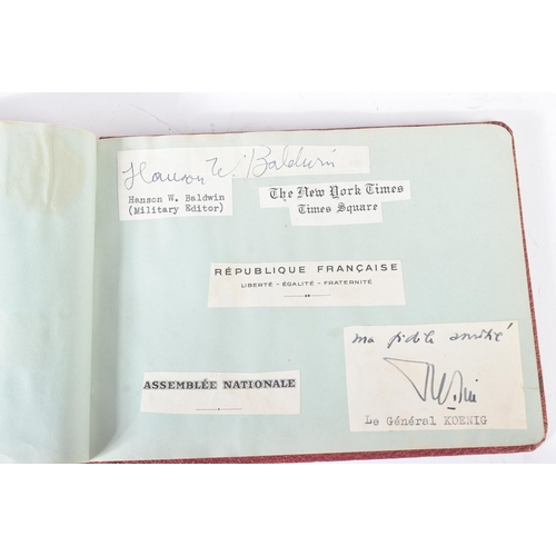 489 - From the Ferdinand Otto Miksche collection.

 Midcentury autograph album containing typewritten lett... 