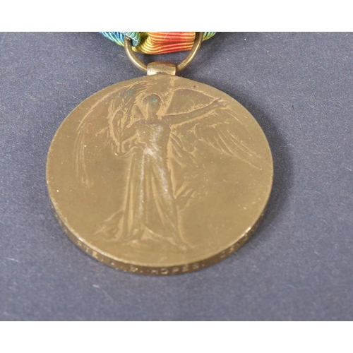 68 - An original WWI First World War medal duo awarded to one 68869 Private A. B Hopes of the Devon Regim... 