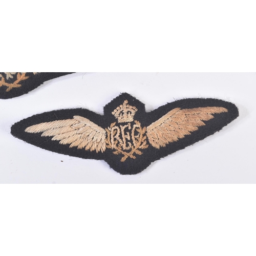 91 - A collection of WWI First World War British RFC Royal Flying Corps cloth wing patches. All black, wi... 