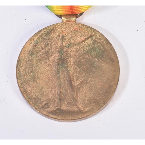 97 - An original WWI First World War medal trio awarded to one 2164 Pte H. Amos of the Monmouthshire Regi... 